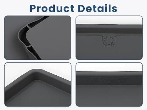 XHIKOWAT 33 X 30 inch Large Thickened Silicone Washing Machine Drain Pan with 1-1/5" Raised Edge, Leak Protection Anti-Vibration Non-Slip Washing Machine Tray for Washer Dryer Other Appliances - Thumbnail 6