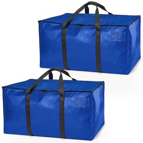 ClearSpace Heavy Duty Moving Bags or Storage Bag – Large Moving Boxes with Backpack Straps, Zippers & Handles – Perfect for Moving, College Dorm, Traveling, Camping, Christmas Decorations, 2 Pack - Image 1