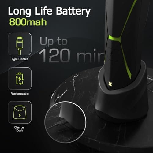 Electric Body Hair Trimmer for Men: Manscape Cordless Ball Body Shaver with Ceramic Blade Waterproof Pubic Hair Groomer Manscaping Rechargeable Wet/Dry Grooming Use for Chest Groin Legs Armpits Travel - Thumbnail 4
