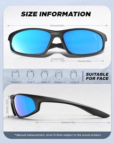 KALIYADI Mens-Sunglasses Polarized Sunglasses-Men Sports: Sport Sun Glasses for Running Cycling Fishing with UV Protection - Thumbnail 4