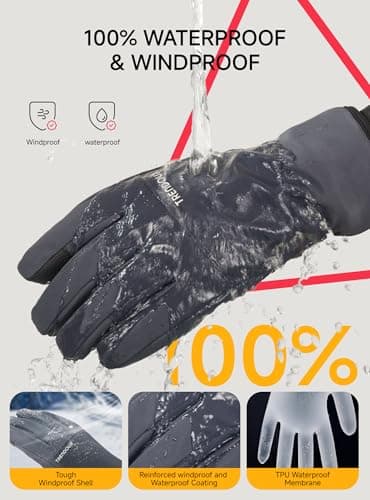 TRENDOUX Winter Gloves for Men Women Size Small - Touchscreen Fingers Thin Warm Tech with Anti-Slip 3M Grip, Lightweight Insulated Liner for Extreme Freezing Cold Weather, Indoor Outdoor Work Mitten - Thumbnail 4