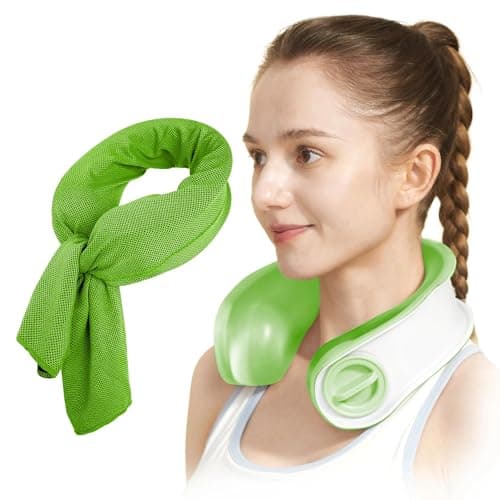 samply Reusable Ice Packs for Neck and Shoulder, Cold Compress, Relief of Pain, Swelling, Sprains, Office Pressure, Wearable Neck Cooler Towels of Cooling Wraps for Hot Weather, Lime Green