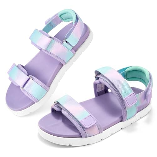 Stelle Toddler Girls Boys Sandals Open-Toe Summer Lightweight Outdoor Sandals with Adjustable Straps for Little Kid Big Kid（Lilac Mint，12ML） - Image 1