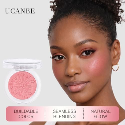 Baked Blush for Cheeks Makeup - Glow Powder Blush Palette, Silky Smooth, Seamless Buildable Face Blush Powder with Subtle Shimmer for a Natural, Long-Lasting Glow, 02 Coral (Coral-Pink) - Thumbnail 2