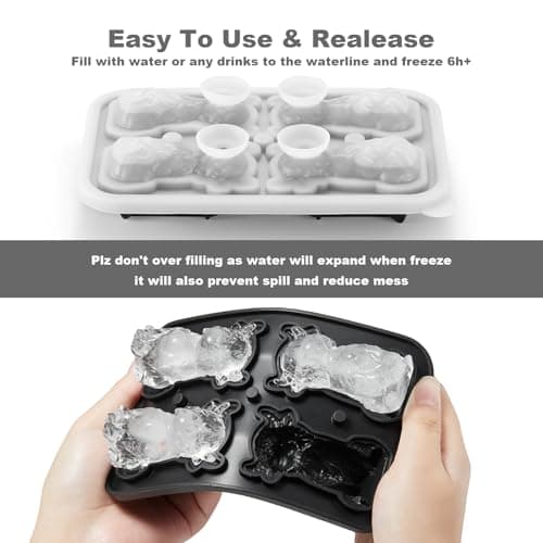 ACOOKEE 3D Highland Cow Ice Cube Tray Fun Shapes, Novelty Highland Cow Gifts, Holiday Stocking Stuffers for Men Women, Cute Highland Cattle Ice Mold for Whiskey,Cocktail,Bourbon - Thumbnail 5