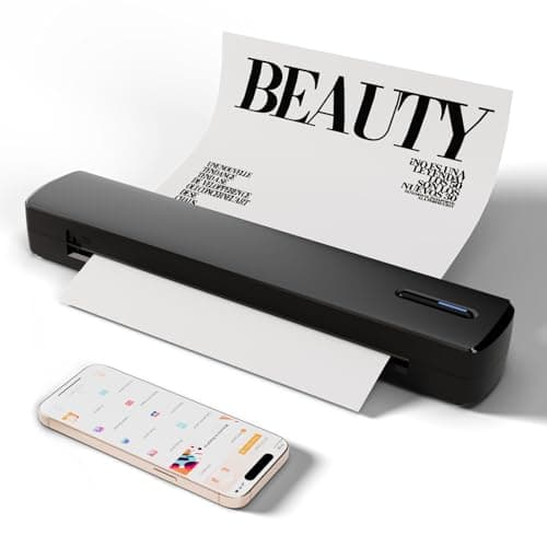 TAGZILO C80 Wireless Printer with Folded Thermal Paper, Inkless Portable Printer for Travel, Supports A4 8.5 x 11 Inch Thermal Paper, Compatible with Phone & Laptop (Dark Black) - Image 1