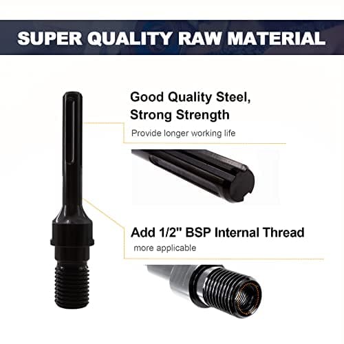 1-1/4"-7 Male to SDS MAX BRSCHNITT Core Drill Adapter for Core Bits - Thumbnail 4