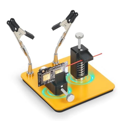 EOOKU Helping Hands Soldering Station, 2 Way Magnetic PCB Holder Clamps, One-Push Spring Loaded Third Hand Tool with 2 Adjustable Clips for Electronics, PCB Repair and DIY, Craft - Image 1