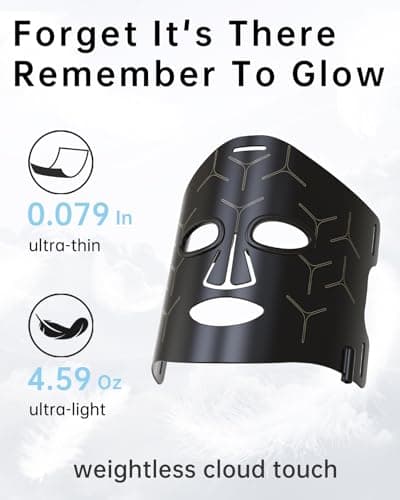Infrared Red Light Therapy Mask: High Energy Skincare Device for Glowing Skin – Ultra-Thin 1.8mm 4.6oz, 830nm 633nm 590nm, Cordless Red Light Therapy for Face Luxury Gift - Generation II Updated - Thumbnail 6