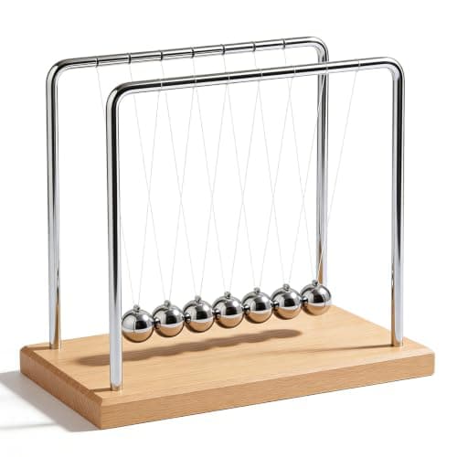 Smilesorg Newton's Cradle Balance Balls Fascinating Physics Gadget for Home and Office 7 Beads - Image 1