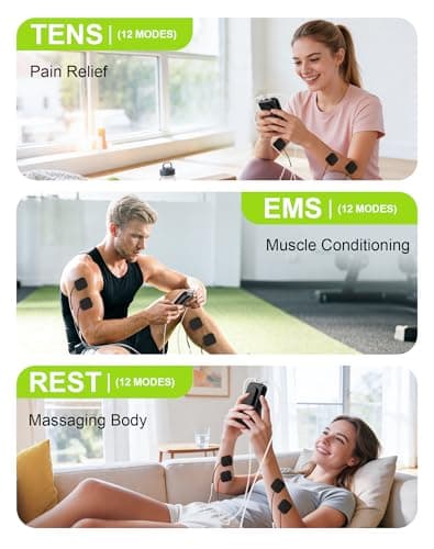 CESLIFF Dual Channel TENS Unit 3-in-1 Muscle Stimulator Machine with 36 Modes & 20 Levels for Shoulder, Back, Neck, Sciatica Pain Relief - Thumbnail 3