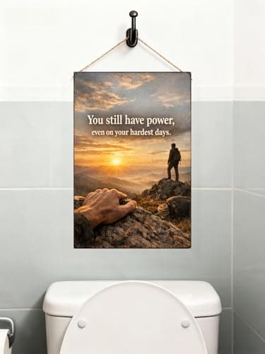 Inspirational Mountain Sunrise Tin Sign You still have power even on your hardest days Motivational Wall Decor Metal Art for Home Office Gym Cabin Man Cave 8x12 Inch Positive Quote Rustic Hiking - Thumbnail 4