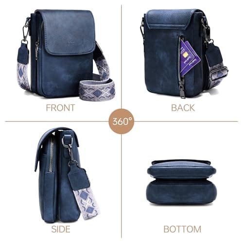 GEMIU Cell Phone Purse Small Crossbody Bags for Women Phone Bag Wallet Purses with Card Slots Blue - Thumbnail 6