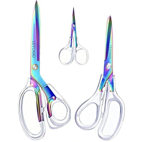 scissors all purpose, Titanium Coated Blades and Ergonomic Clear Handle, Clear Scissors For Office Desk, Modern Design for Craft, Sewing, fabric,Office/Color - Image 1