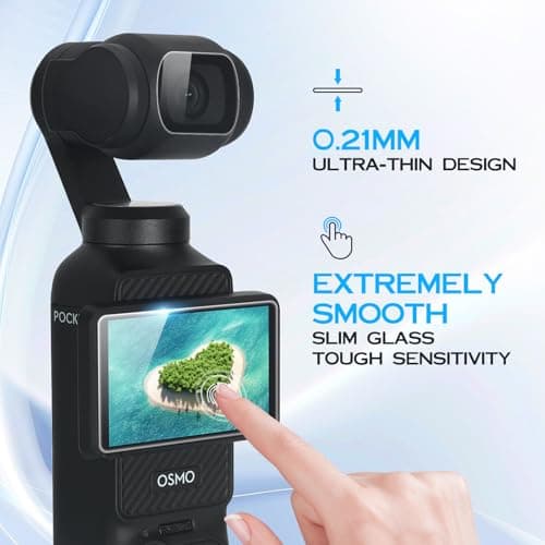2 Pack Screen Protector for DJI Osmo Pocket 3/Xtra Muse+Lens Protector for Osmo Pocket 3/Xtra Muse Accessories [Auto-Alignment Kit],Anti Reflective HD Tempered Glass for DJI Osmo Pocket 3 Accessories,9H Hardness, Scratch Resistant - Thumbnail 3