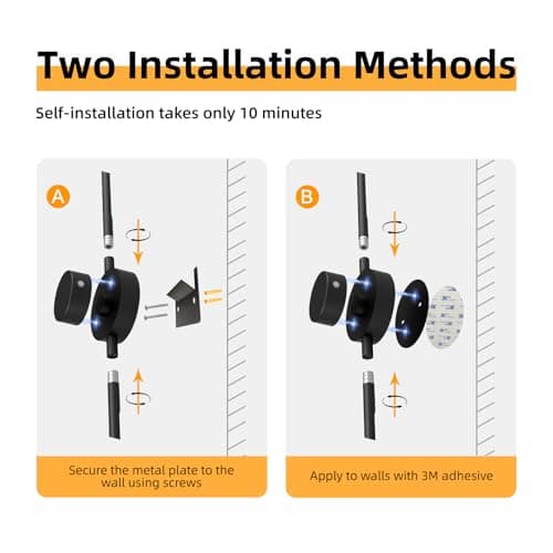 AHAWILL Battery Operated Wall Sconces Set of Two with Remote,Stepless 3CCT Dimmable, USB Rechargeable Wireless Wall Lamp,360°Rotate Wall Lights for Bedroom,43.3inch(Two Pairs of Batteries) - Thumbnail 2