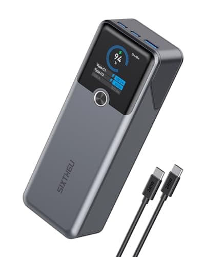 SIXTHGU Laptop Power Bank, 3-Port 20,000mAh Portable Charger with 200W Max Output, PD 3.1 Fast Charging, Flight-Approved for Travel, PowerTower, for MacBook, iPhone 17/16 Series, and More(Grey) - Image 1