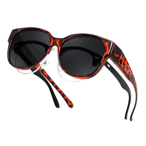 FEISEDY Fit Over Glasses Polarized Sunglasses, UV400 Protection for Driving & Outdoor Activities B0328 Leopard - Image 1