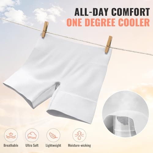 ForeverShaper Slip Shorts for Under Dresses Women, Seamless Anti Chafe Underwear Shapewear Thigh Cooling Biker Short Panties - Thumbnail 3