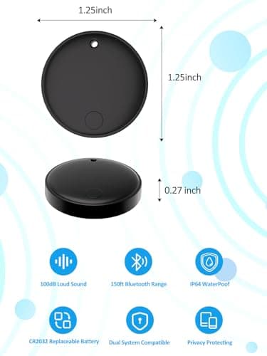 AI.QVOKA Smart Tracker Tag for iOS | Android, Item Locator Key Finder Works with Apple Find My & Google Find Hub | Bluetooth Tracker for Luggage, Keys, Wallet, Suitcases - 2 Pack - Thumbnail 6