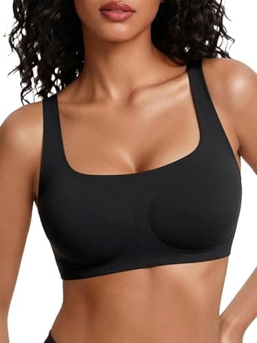 Avidlove Bras for Women Wireless Comfortable Bra Supportive No Underwire Bras Tshirt Push Up Bralettes Jelly Dot Seamless Bra Black - Image 1