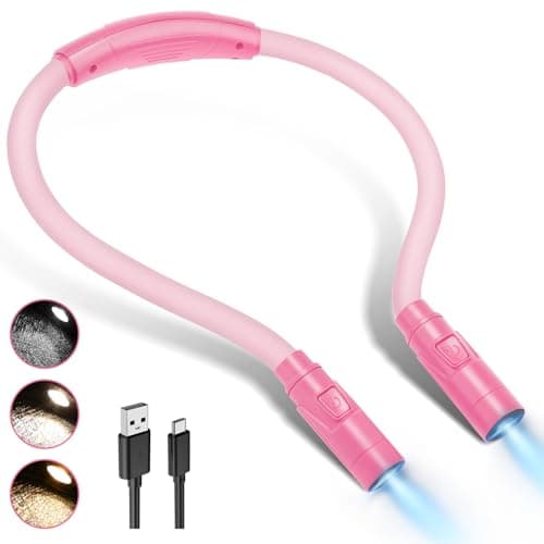LUXJET 80 Hours Neck Light, Rechargeable Book Light for Reading with 3 Color Modes, Hands-Free Lamp for Camping, Crafts, Travel, Ideal Gift for White Elephant Stocking Stuffer - Image 1