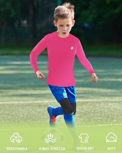 Roadbox Boys Youth Compression Shirts - Long Sleeve Athletic Undershirt Quick Dry Baselayer for Baseball Soccer Football - Thumbnail 6