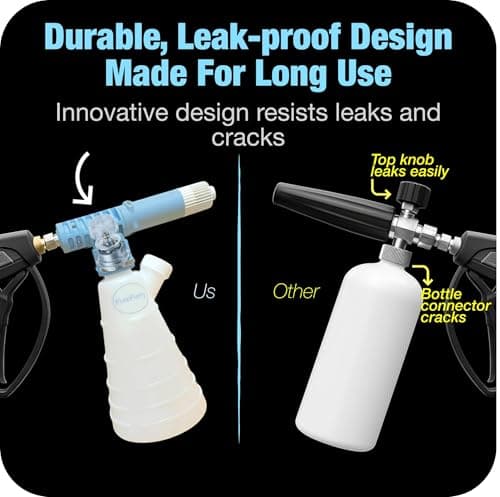 FizzFurry Upgraded Foam Cannon, Lightweight Car Wash Foam Cannon, Leak-Proof Construction, Fits 1/4 Inch Connector Pressure Washer, Easy Car Wash at Home - Thumbnail 5