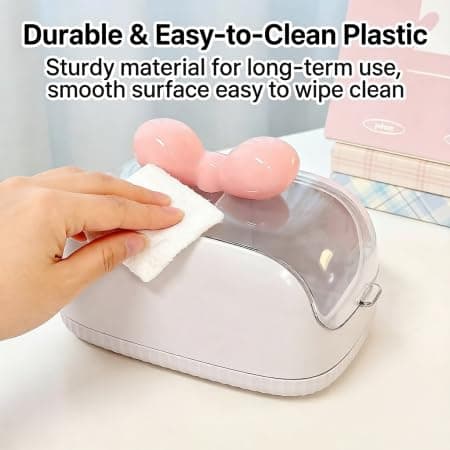 Makeup Storage Box with Cute Bow, Dual-Compartment Design, Sealed Dustproof Lid, Transparent Visible Body, Lightweight Travel-Friendly, Durable Plastic for Cosmetics Sponges Puffs Lipsticks - Thumbnail 3
