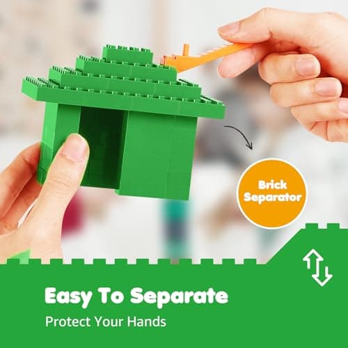 Lekebaby Classic Building Bricks, 200 Piece 2x4 Building Blocks STEM Creative Building Toys Compatible with All Major Brands, Educational Toy for Boys Girls 6 Years Old and Up(2x4 Green) - Thumbnail 3