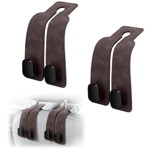 Flimjibg Car Seat Headrest Storage Hooks - 2 Pack Dual Hangers Design Organization Accessories, Car Interior Gadgets to Add Extra Holder and Hook for Purses,Bags,Coat and Handbag - Image 1