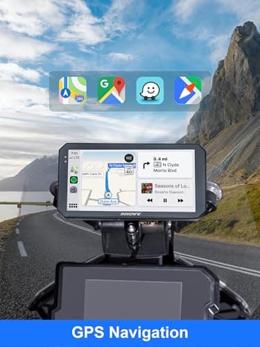 INNOVV N2 6" Anti-Glare Sunlight Visible Motorcycle CarPlay Screen, Wireless CarPlay & Android Auto, IP67 All-Weather Waterproof, GPS Navigation, 5G WiFi, Bluetooth 5.2, Parking Mode & Loop Recording - Thumbnail 2