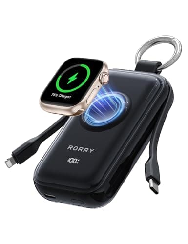 RORRY CharmGo Portable Charger 45W Fast Charging, 10000mAh Keychain Power Bank with Built-in Cables, Battery Pack for iPhone 17/16/15/14/13/12/11 Pro/Max and Apple Watch Ultra/11/10/9/SE, iPad - Image 1