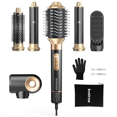 6 in 1 Hot Air Brush & Hair Dryer–High-Speed Hair Dryer Brush with Auto Wrap Curlers, Hot Air Styler Wrap Fast Drying & Frizz-Free Styling, No Heat Damage, Volumizing with Travel Bag. - Image 1