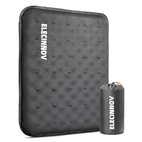 Inflatable Seat Cushion, Self Inflating Memory Foam Stadium Seat Cushion Lightweight Camping Chair Pad Airplane Cushion for Long Flights Outdoor Travel Bleacher Office Car Backpacking (Grey)