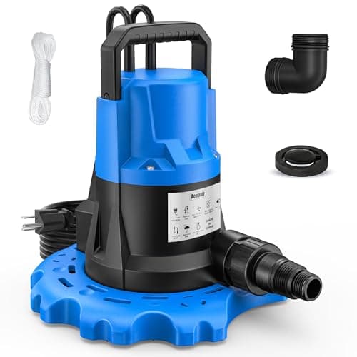Acopair 1 HP Automatic Pool Cover Pump 5000 GPH - Submersible Water Removal Pump with 26ft Power Cord & 3/4” Check Valve for Pool, Hot Tubs, Rooftops, Water Beds and more (2026 Upgrade）