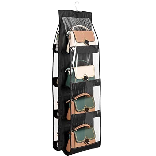 AYWVRBST Handbag Purse Organizer, 8 Pockets, Dust Proof Purse Organizer Closet, Wardrobe Closet Organizer, Washable Handbag Organizer for Handbags Purse (Black, 8) - Image 1