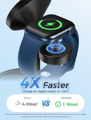Hevanto 2026 3 in 1 Wireless Charging Station for Apple MagSafe Charger, 15W Fast Magnetic Mag-Safe Charger Stand for iPhone 17 16 15 14 13 12 17e Apple Watch AirPods Series, Gifts for Men - Thumbnail 3