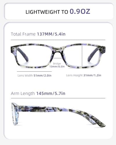 JOLISU Reading Glasses for Women Men - 5 Pack Ladies Stylish Readers Computer Eyeglasses W/Spring Hinge - Blue Light Blocking Glasses Anti Eyestrain 2.50 - Thumbnail 2