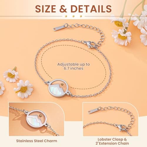 YLWJSP Teen Girl Gifts Trendy Stuff,Mustard Seed Bracelet for Women, Gold/Silver Adjustable Chain Bracelet Christian Gifts (Silver) - Thumbnail 2