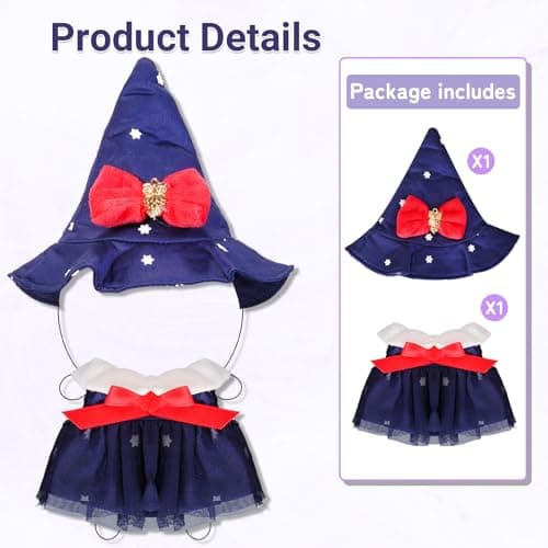 17cm Doll Clothes Halloween Clothes Set Designer Black Dress and Hat for 15-17cm 4 Inch Blind Box Dolls - Thumbnail 4