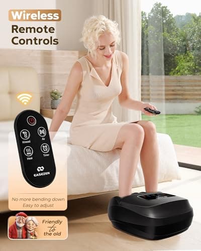 EaseZen Foot Massager Machine with Heat, Shiatsu Foot Massager with Remote, 2026 Upgraded Deep Kneading, for Plantar Fasciitis, Neuropathy, Birthday Gifts for Women Mom Men Dad, Up to Foot Size 14 - Thumbnail 6