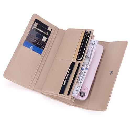 Montana West X Wrangler Wallet Women Western Tooling Wallets Wristlet for Women Large Capacity Phone Wristlet Wallet Womens Ladied Female with Coin Purse Apricot WG196-W056TN - Thumbnail 5