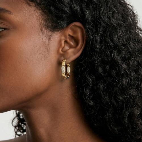 TOPROO 925 Sterling Silver Large Hoop Earrings for Women, White Gold Plated Dainty Hoop Earrings with Cubic Zirconia, 28MM Hypoallergenic Minimalist Everyday Wear Jewelry Gift for Women (14K GOLD-28MM) - Thumbnail 3