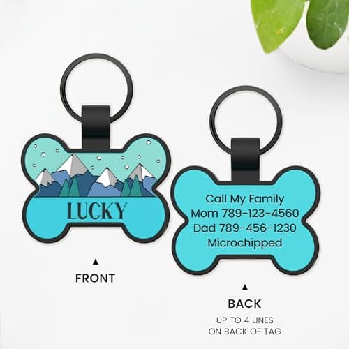 GiSUREY Silicone Dog Tags Personalized for Pets - Silent Dog Cat Name Tag with Deeply Engraved - Soft Pet ID Tags for Collars with Art Design Pattern (Bone) - Thumbnail 4