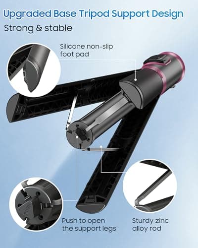 ACKIMA 67" Selfie Stick Tripod, All in One Phone Tripod with Wireless Remote, Extendable Compact Tripods Portable Travel Stand for iPhone Android Selfie/Video Recording/Live Stream/Vlog - Thumbnail 3