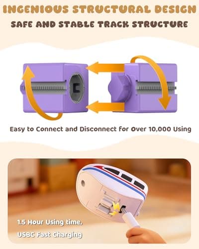 Electric Train Set for Kids 3-5, 121 PCS Infinity Train Track with 2 Trains - Thumbnail 4