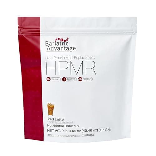 Bariatric Advantage High Protein Meal Replacement Drink Mix - Protein Powder Whey Isolate for Gastric Bypass & Sleeve Gastrectomy Patients - 28 Servings with 27 g Protein - Iced Latte - 44.44 oz - Image 1
