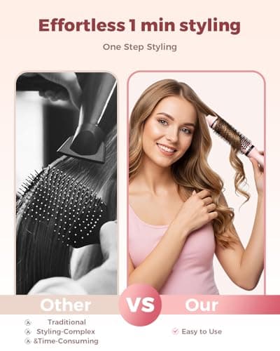 Bopcal Dual Voltage Thermal Brush, 1.5" Heated Round Brush for Smooth Blowout Look, Hot Brush for Volume, Soft Curls & Polished Ends, Negative Ions, 6 Heat Settings, Auto Shut-Off - Thumbnail 4