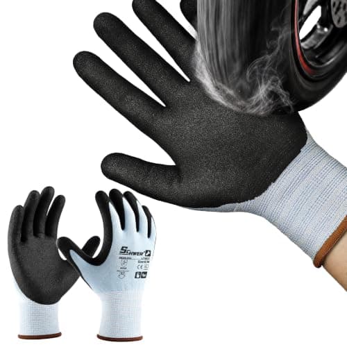 Schwer 12 Pairs Safety Work Gloves with Sandy Nitrile Coating, Extreme Fiber-Abrasion Resistance(Level 6-Certified) Heavy Duty Working Glove with Grip for Men Women, A2 Cut Glove, for Construction, XL - Image 1
